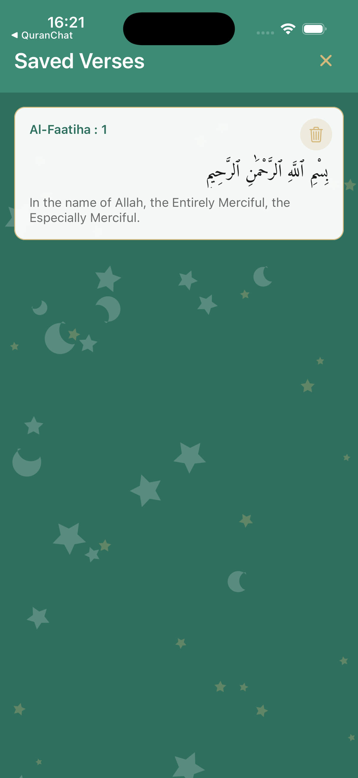 Quran Chat — saved verses and bookmarks