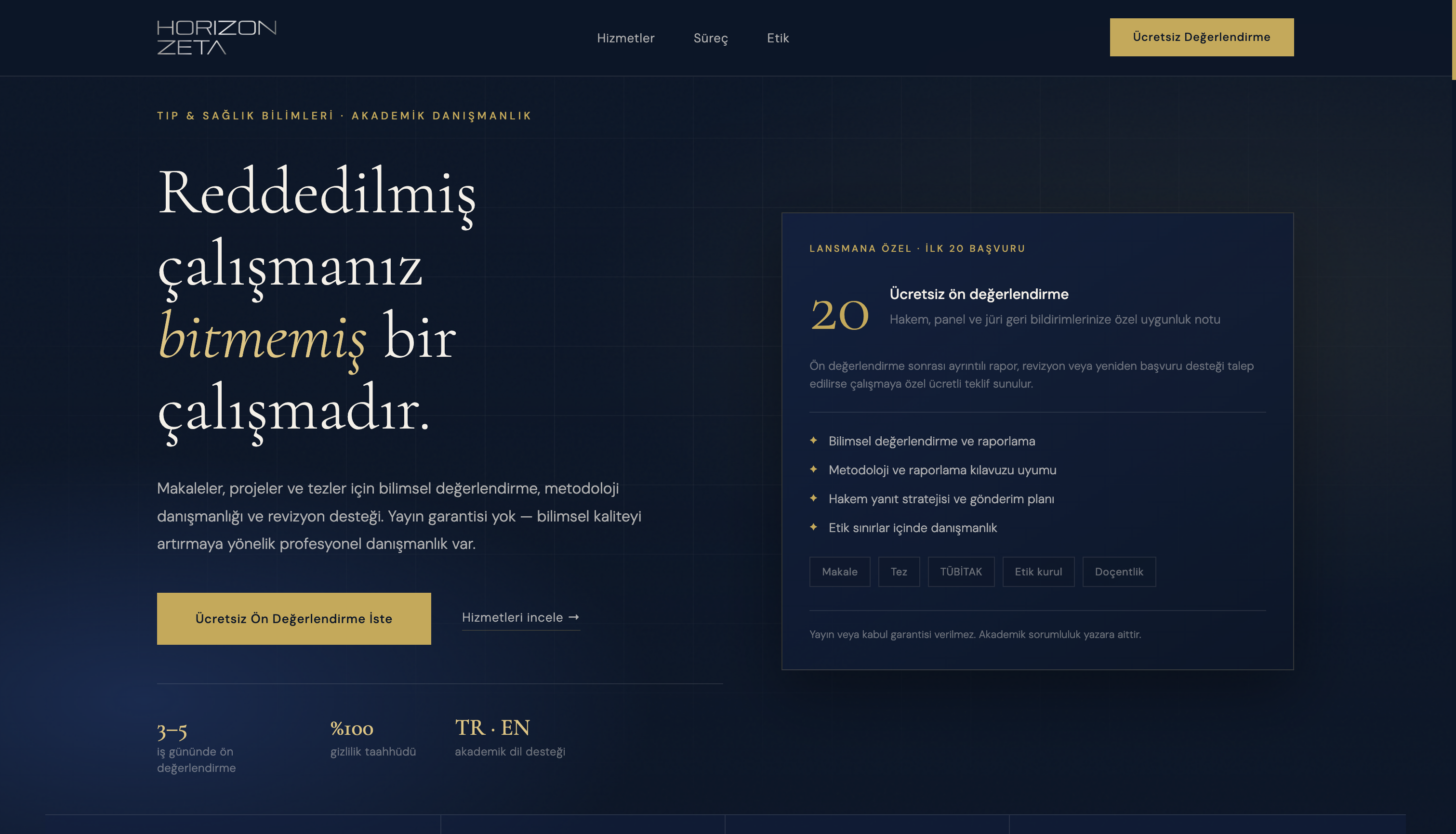 Horizon Zeta Akademik Revizyon